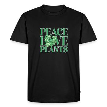 Monstera Deliciosa Albo Botanical Houseplant - Men's Premium Organic T-Shirt - black - Front - Nico (187cm)