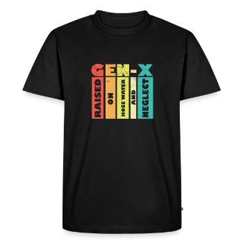 Drôles de baby-boomers de la génération X élevés sur l’eau du tuyau et - T-shirt Premium bio Homme - noir - Devant - Nico (187cm)