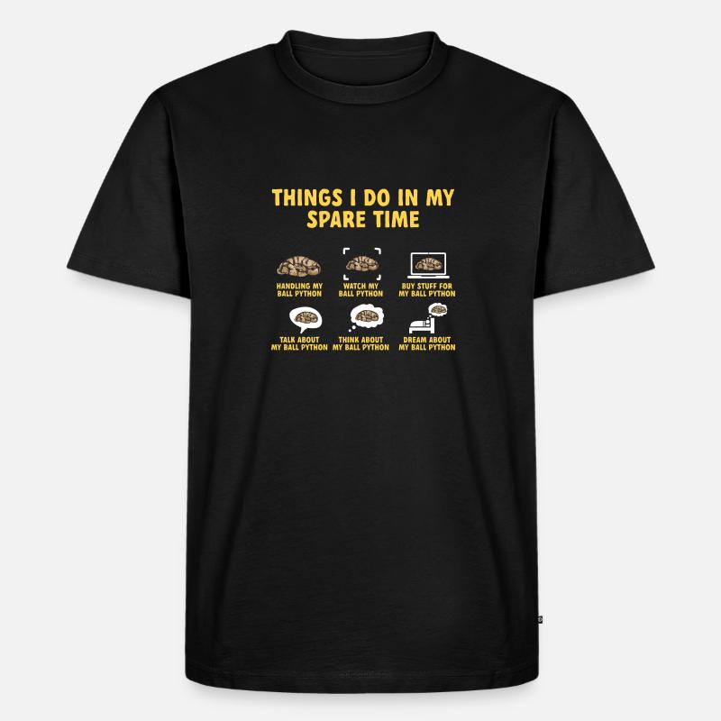 Ball Python Snake King Python - T-shirt Premium bio Homme - noir