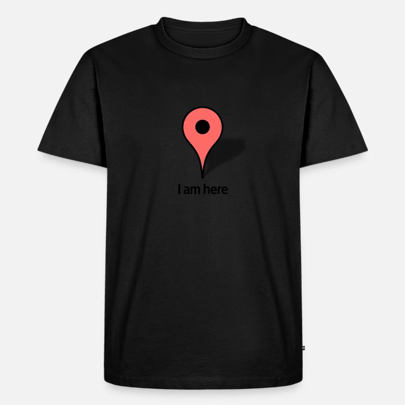 Google Map Marker - Männer Premium Bio T-Shirt - Schwarz