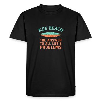 Kee Beach Answer To All Life's Problems Surfing - Men's Premium Organic T-Shirt - black - Front - Nico (187cm)