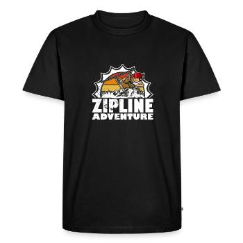 Ziplining, Forest, Hobby, Ziplining, Leisure, Mountains - Men's Premium Organic T-Shirt - black - Front - Nico (187cm)