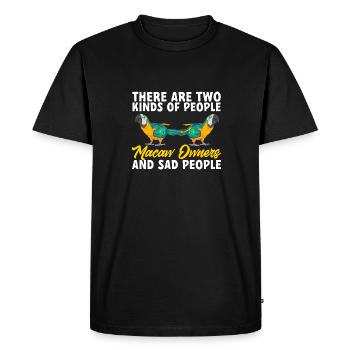 Ara à poitrine jaune Perroquet bleu et ara jaune - T-shirt Premium bio Homme - noir - Devant - Nico (187cm)