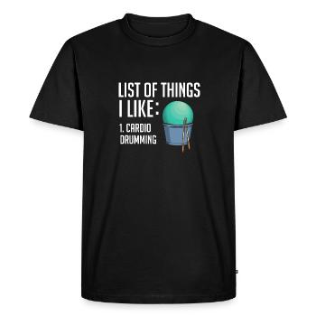 Cardio Drumming Gym Cours de fitness Entraînement - T-shirt Premium bio Homme - noir - Devant - Nico (187cm)
