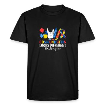 Communication Looks Different For Everyone ABA - Men's Premium Organic T-Shirt - black - Front - Nico (187cm)