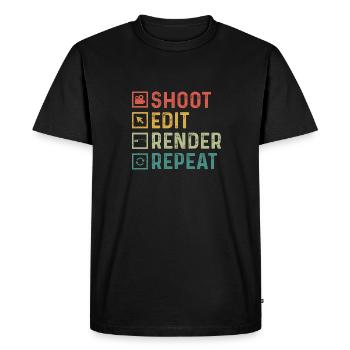 Monteur vidéo Cinéaste Vidéaste - T-shirt Premium bio Homme - noir - Devant - Nico (187cm)