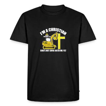 I'm A Christian Under Construction God's Not Done - Men's Premium Organic T-Shirt - black - Front - Nico (187cm)