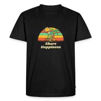 Shore Happiness Beach Été Océan Tropical - T-shirt Premium bio Homme - noir - Devant - Nico (187cm)