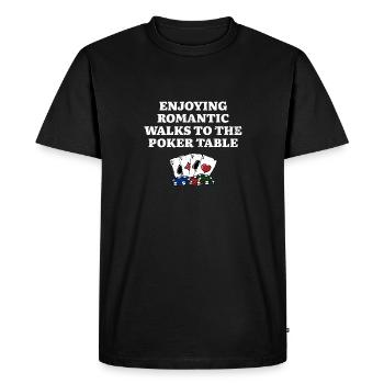 Walks to the Poker Table Casino Poker Player - Men's Premium Organic T-Shirt - black - Front - Nico (187cm)