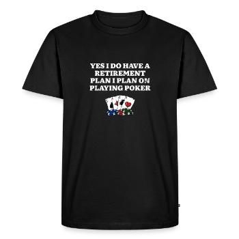 Plan de retraite Jouer au poker Joueur à la retraite - T-shirt Premium bio Homme - noir - Devant - Nico (187cm)
