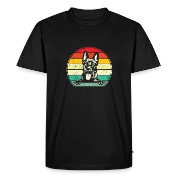 Holländischer Schäferhund Dutch Shepherd - Men's Premium Organic T-Shirt - black - Front - Nico (187cm)