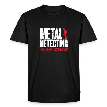 Détecteur de métaux Détection de métaux Chasse au trésor - T-shirt Premium bio Homme - noir - Devant - Nico (187cm)