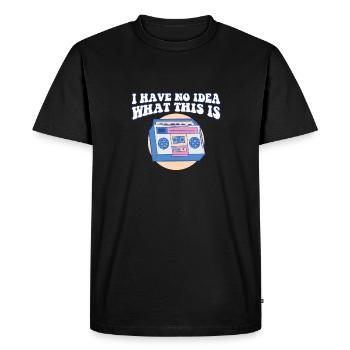 I Have No Idea What This Is 70s 80s Aesthetic - Men's Premium Organic T-Shirt - black - Front - Nico (187cm)