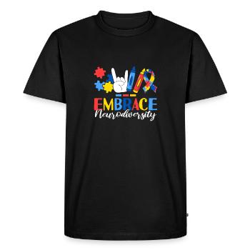Embrace Neurodiversity ABA Therapist Behavioral - Men's Premium Organic T-Shirt - black - Front - Nico (187cm)