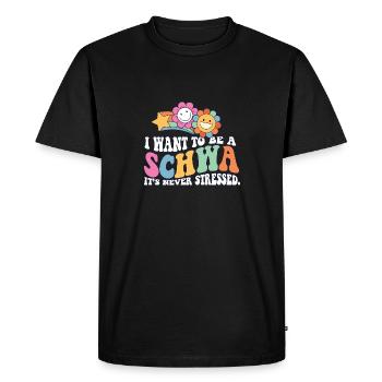 Professeur d’anglais ELA Life Je veux être un Schwa - T-shirt Premium bio Homme - noir - Devant - Nico (187cm)