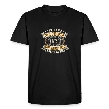 Civil Engineer Self Talk Expert Advice - Men's Premium Organic T-Shirt - black - Front - Nico (187cm)