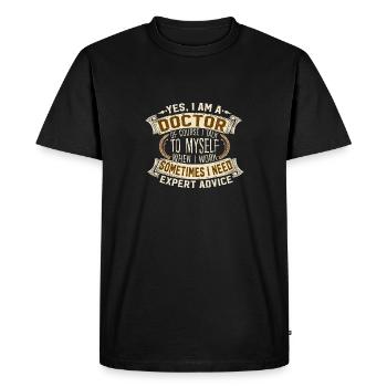 Oui, je suis médecin, je suis un médecin - T-shirt Premium bio Homme - noir - Devant - Nico (187cm)