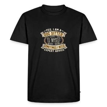 Oui, je suis un gardien de chien Conseils d’experts - T-shirt Premium bio Homme - noir - Devant - Nico (187cm)