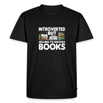 Les amateurs de livres de chats lisent des livres - T-shirt Premium bio Homme - noir - Devant - Nico (187cm)