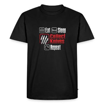 Couteau de boucher Couteau Collectionneur de couteaux - T-shirt Premium bio Homme - noir - Devant - Nico (187cm)