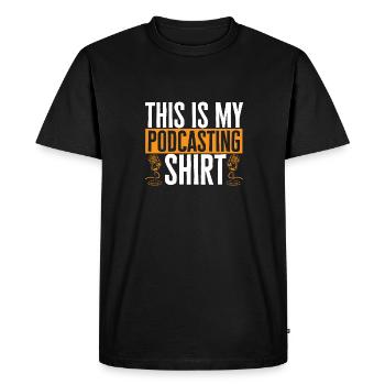 Podcasteur Podcast - T-shirt Premium bio Homme - noir - Devant - Nico (187cm)