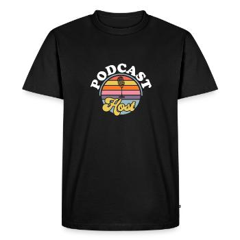 Podcasteur Podcast - T-shirt Premium bio Homme - noir - Devant - Nico (187cm)