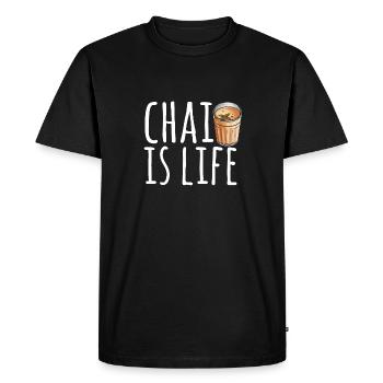 Thé Chai Masala Chai - T-shirt Premium bio Homme - noir - Devant - Nico (187cm)