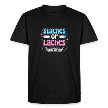 Annonce de bébé sexe révéler bébé fête staches - T-shirt Premium bio Homme - noir - Devant - Nico (187cm)