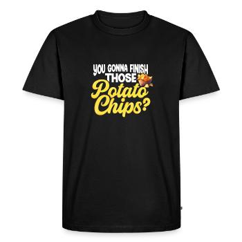 Citation amusante de chips pour l’amateur de collations de pommes de terre - T-shirt Premium bio Homme - noir - Devant - Nico (187cm)