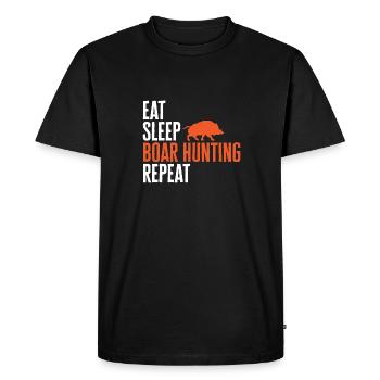 Chasse au sanglier chasseur sanglier - T-shirt Premium bio Homme - noir - Devant - Nico (187cm)