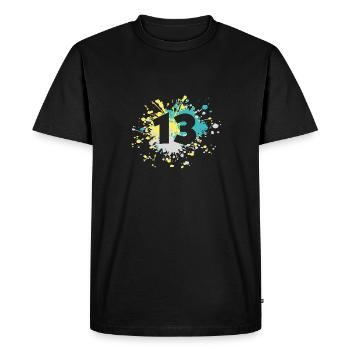 Splash couleur numéro 13 - T-shirt Premium bio Homme - noir - Devant - Nico (187cm)