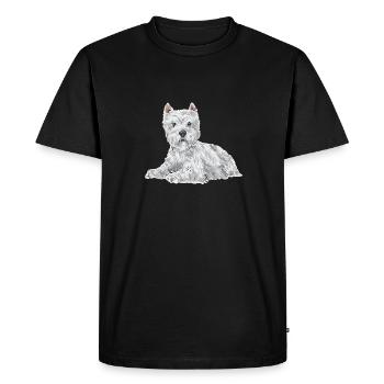West Highland White Terrier Westie - T-shirt Premium bio Homme - noir - Devant - Nico (187cm)