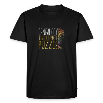 Généalogie Généalogie Généalogiste - T-shirt Premium bio Homme - noir - Devant - Nico (187cm)