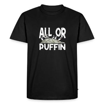 macareux macareux moines oiseaux Lunde - T-shirt Premium bio Homme - noir - Devant - Nico (187cm)