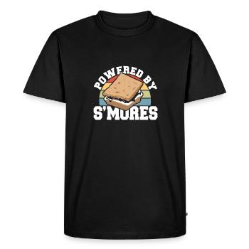 Vintage Powered By Smores Camping Marshmallow Retr - Men's Premium Organic T-Shirt - black - Front - Nico (187cm)