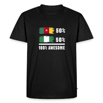 Flag of Cameroon Cameroon - Men's Premium Organic T-Shirt - black - Front - Nico (187cm)