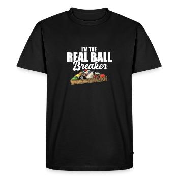 I'm The Ball Breaker Funny Pool Billiard Player - Men's Premium Organic T-Shirt - black - Front - Nico (187cm)