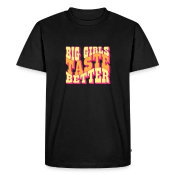 Les Grandes Filles Ont Meilleur Goût Potelé Filles Épaisses Curvy - T-shirt Premium bio Homme - noir - Devant - Nico (187cm)