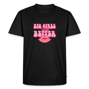 Les Grandes Filles Ont Meilleur Goût Potelé Filles Épaisses Curvy - T-shirt Premium bio Homme - noir - Devant - Nico (187cm)