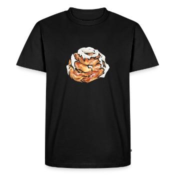 Rouleau à la cannelle - T-shirt Premium bio Homme - noir - Devant - Nico (187cm)