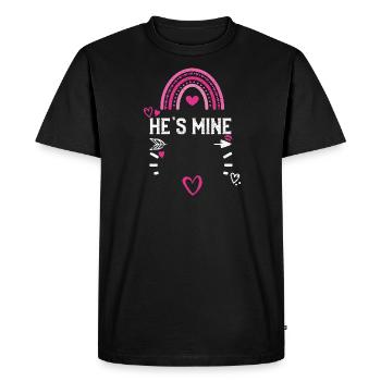 He's Mine - Valentine's Day - Men's Premium Organic T-Shirt - black - Front - Nico (187cm)
