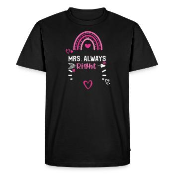Mrs. Always Right - Men's Premium Organic T-Shirt - black - Front - Nico (187cm)