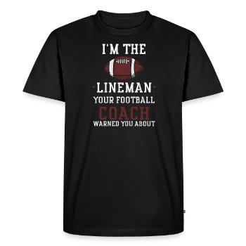 Je suis le juge de ligne, votre compagnie de football... - T-shirt Premium bio Homme - noir - Devant - Nico (187cm)