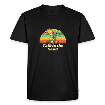 Parlez à la plage de sable Summer Ocean Tropical - T-shirt Premium bio Homme - noir - Devant - Nico (187cm)