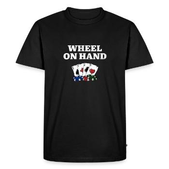 Wheel on Hand Poker Casino Poker Player Gambling - Men's Premium Organic T-Shirt - black - Front - Nico (187cm)