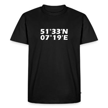 Coordonnées castrop-Rauxel - T-shirt Premium bio Homme - noir - Devant - Nico (187cm)