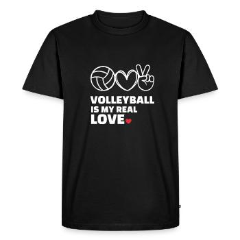 J’adore le volleyball - T-shirt Premium bio Homme - noir - Devant - Nico (187cm)