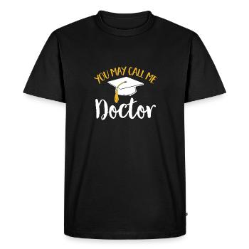 Doctorat Diplôme d’études supérieures Doctorat Doctorat - T-shirt Premium bio Homme - noir - Devant - Nico (187cm)