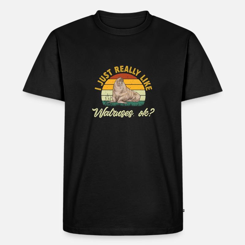 Walross - Männer Premium Bio T-Shirt - Schwarz