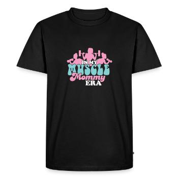 Dans mon ère de maman musclée Entraîneur personnel maman - T-shirt Premium bio Homme - noir - Devant - Nico (187cm)